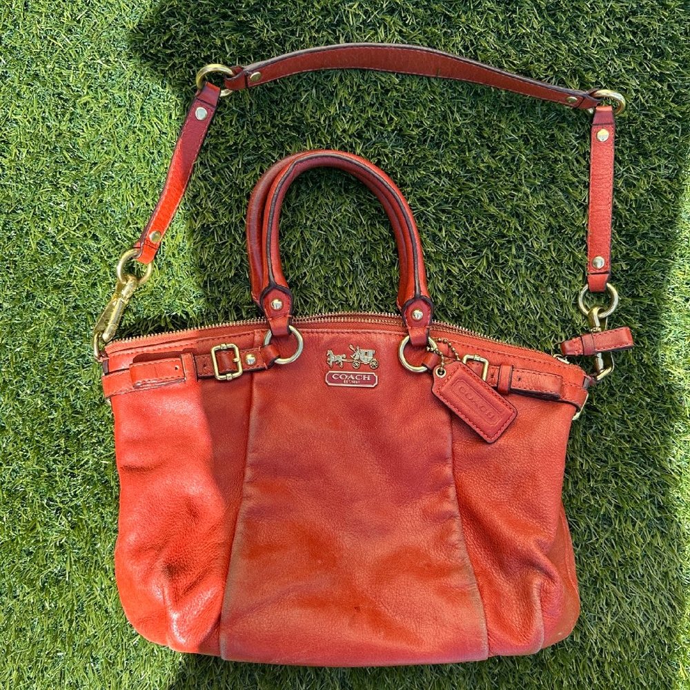 orange leather Coach purse $40